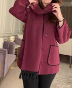 Wool Coat + Matching Scarf For Women