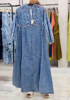 Women’s Denim Style Winter Frock ❄️✨