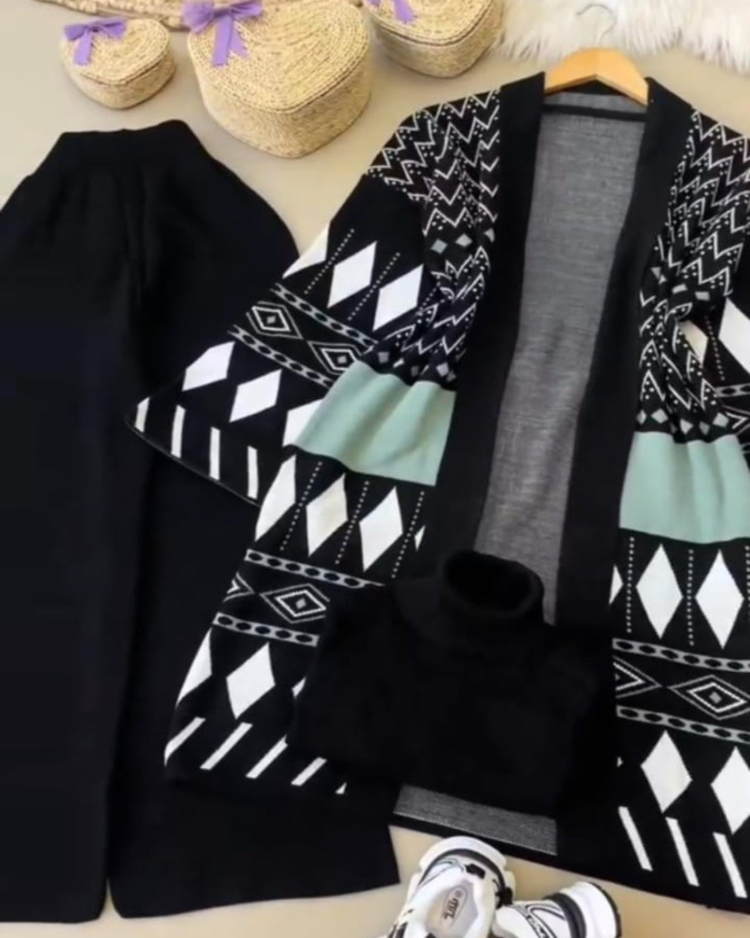 Wool Shrug + Inner + Trouser Set for Women ❄️