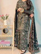 Winter Floral Printed Khaddar 3-Piece Suit Women