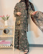 Winter Floral Printed Khaddar 3-Piece Suit Women
