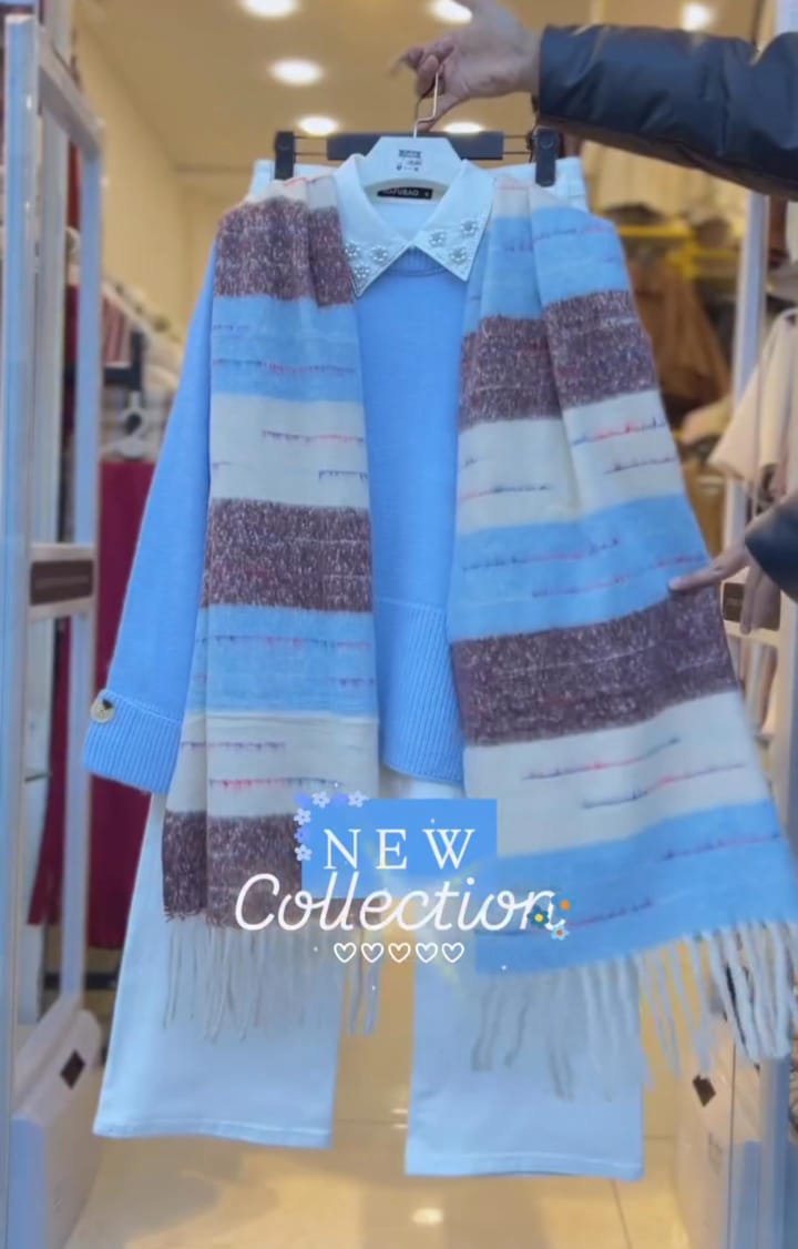 Sweater Pants with Scarf for Women ✨