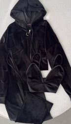 Velvet Hoodie Inner with Plazo Winter Set✨