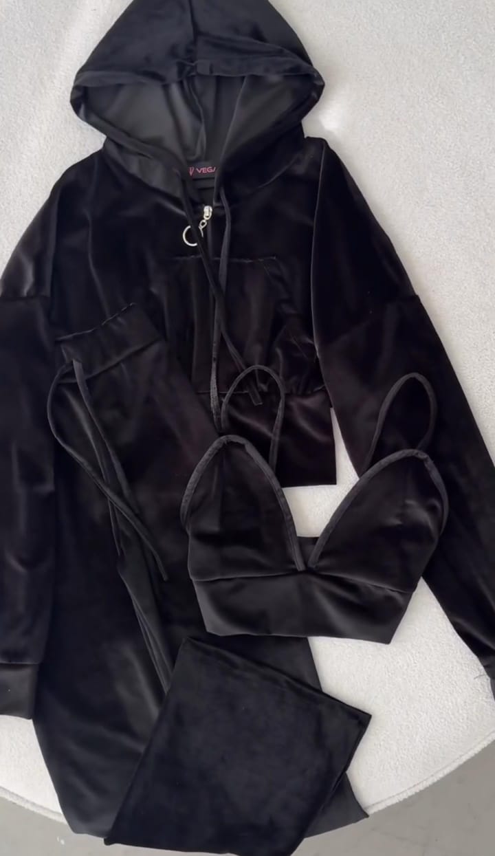 Velvet Hoodie Inner with Plazo Winter Set✨