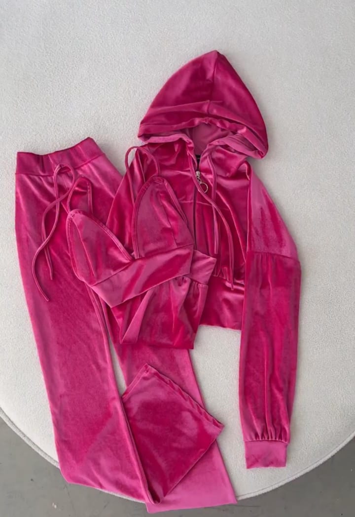 Velvet Hoodie Inner with Plazo Winter Set✨