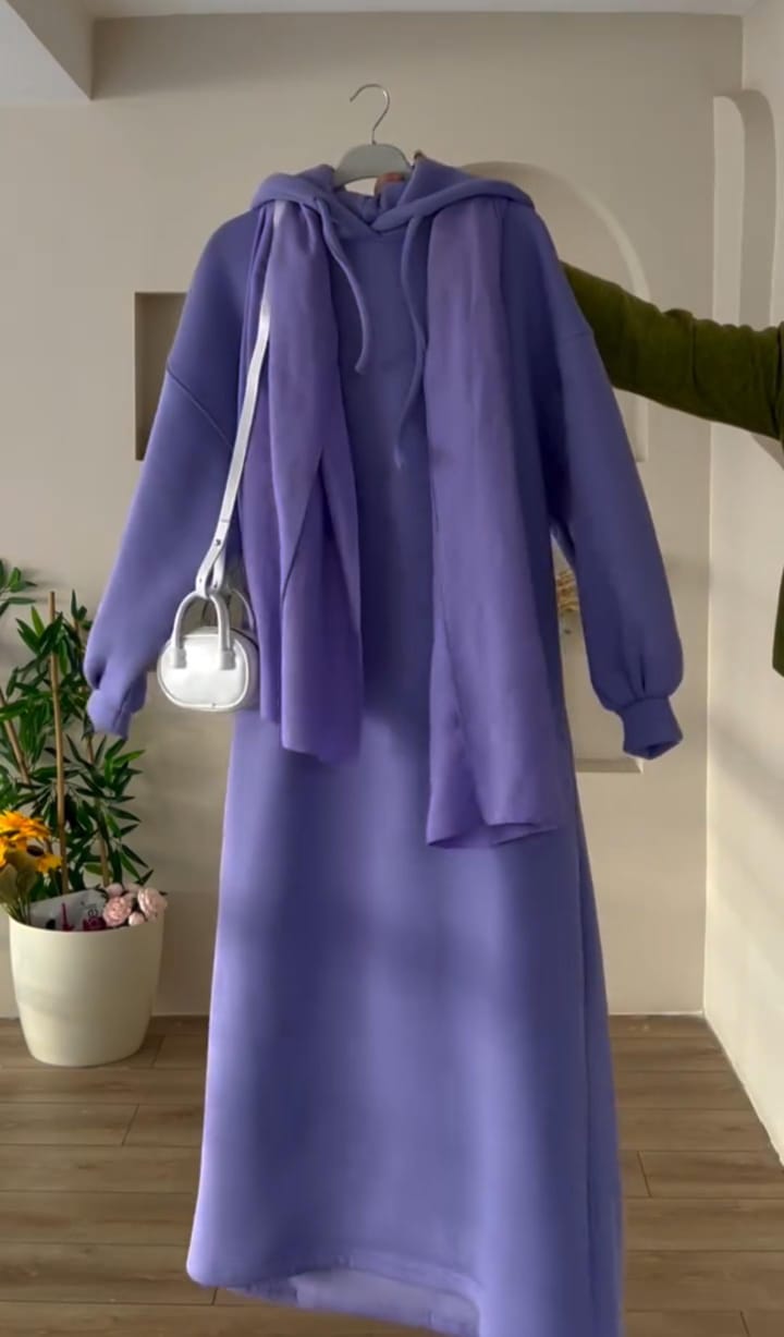 Long Hoodie With Scarf For Winter Collection❄️✨