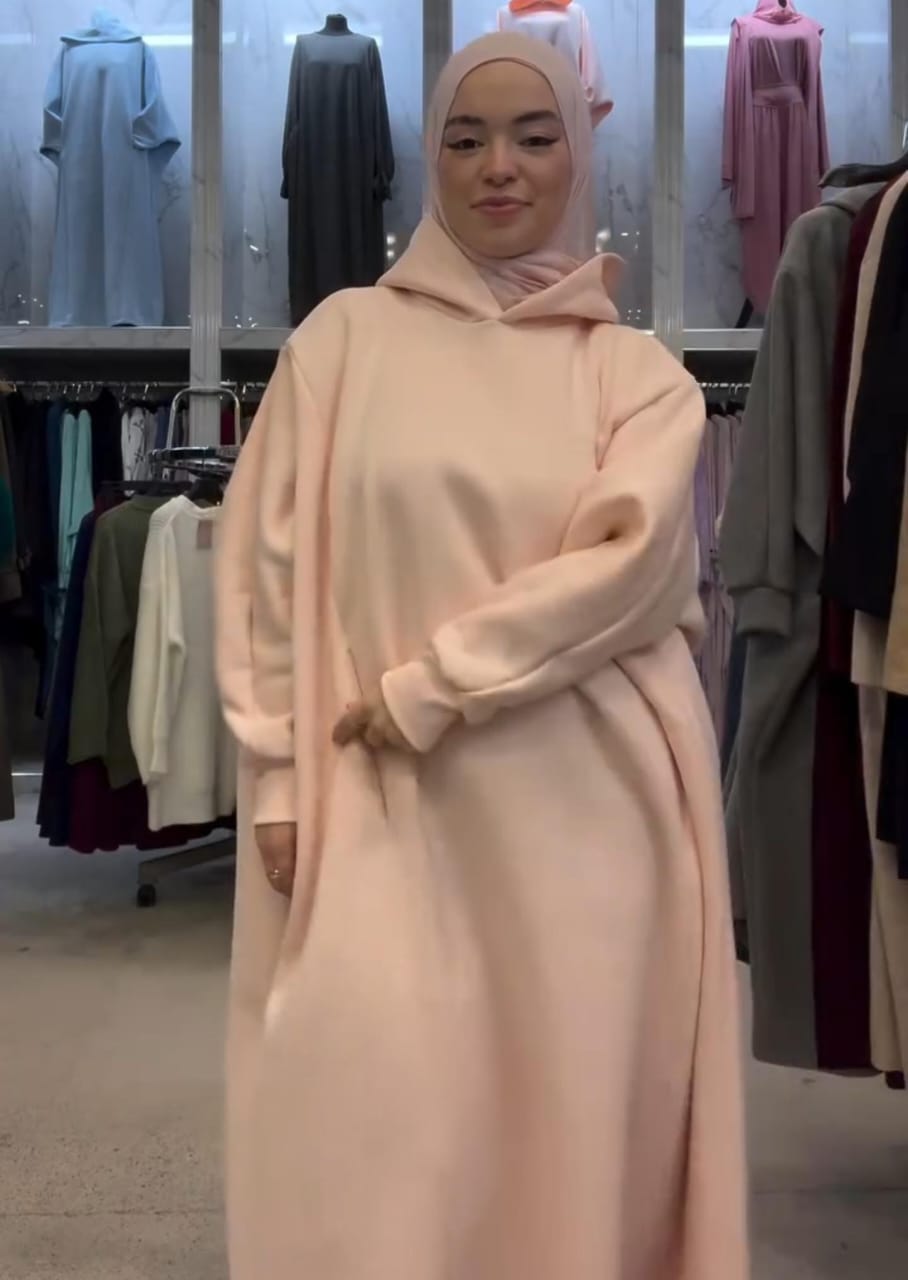 Long Abaya Style Hoodie for Women 🤍