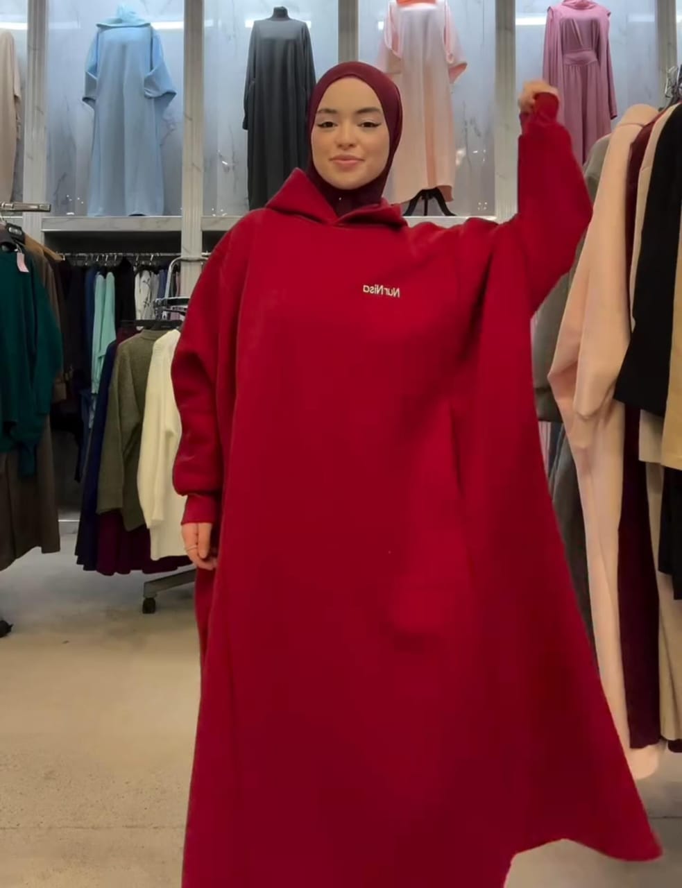 Long Abaya Style Hoodie for Women 🤍