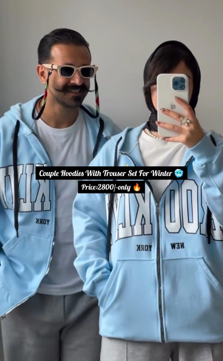 Winter Couple Hoodie With Trouser Set❄️