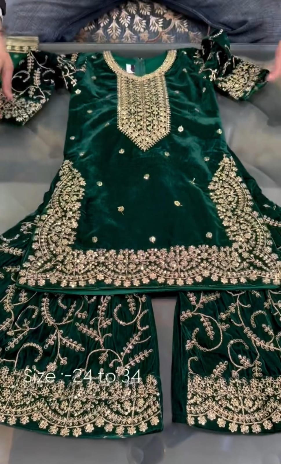 Pack of 2 Kid Embroidered Velvet Suits ❄️