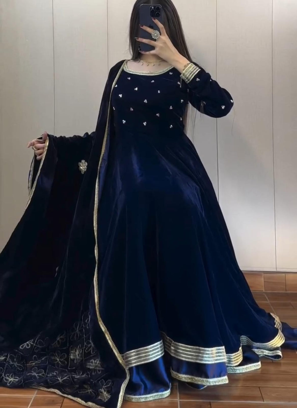 Premium Velvet 3-Piece Frock Set✨