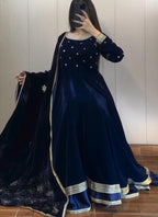 Premium Velvet 3-Piece Frock Set✨