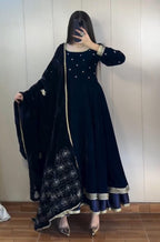 Premium Velvet 3-Piece Frock Set✨