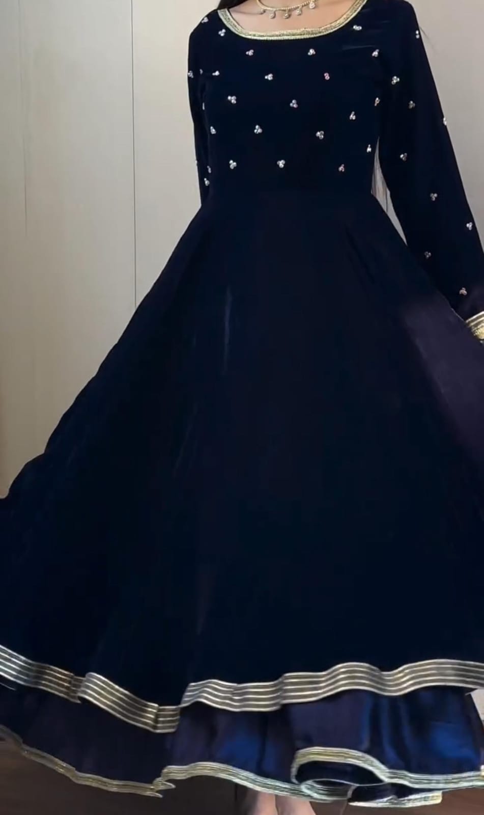 Premium Velvet 3-Piece Frock Set✨