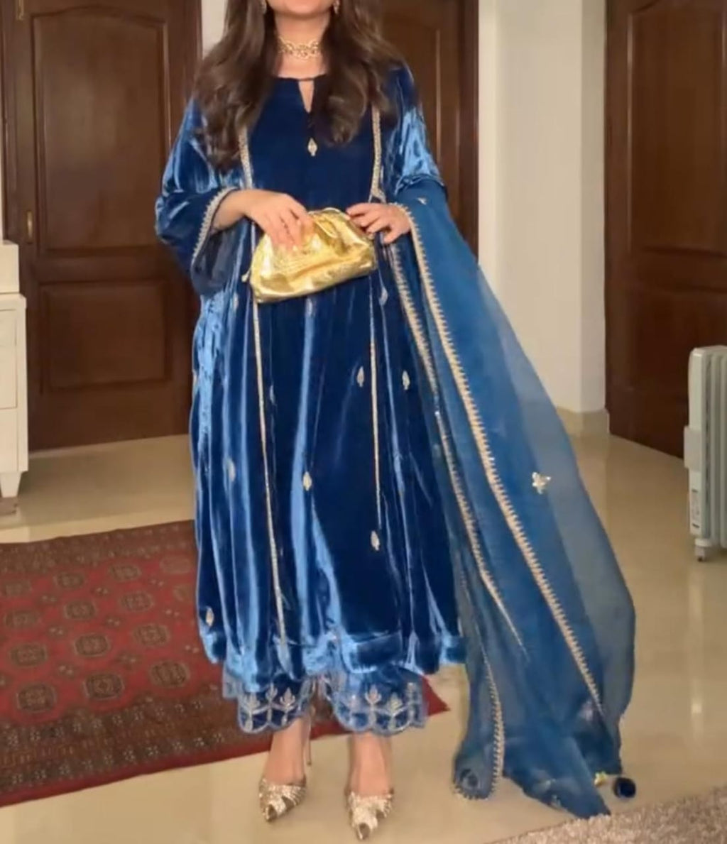 Velvet Embroidery 3-Piece Suit ✨