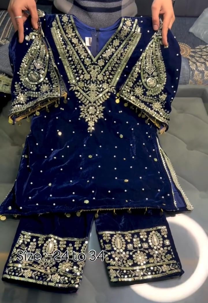 Kids Velvet Embroidery 3-Piece Suit ✨