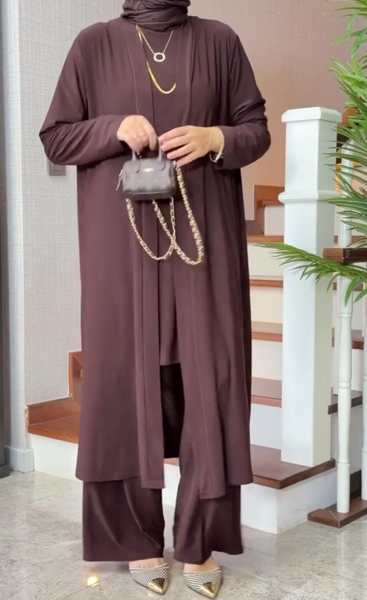 Trendy Long Shrug Inner & Plazo Set✨