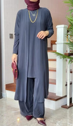 Trendy Long Shrug Inner & Plazo Set✨