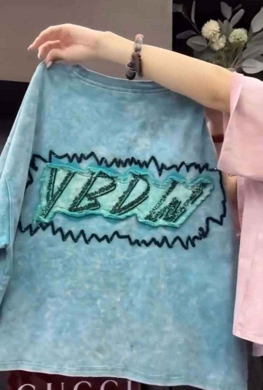 Pack of 2 Cute Cartoon Patchwork Oversized T-Shirt