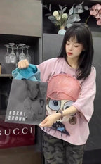 Pack of 2 Cute Cartoon Patchwork Oversized T-Shirt