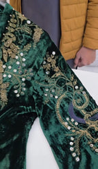 Velvet Embroidered 3-Piece Suit for Women 👗✨