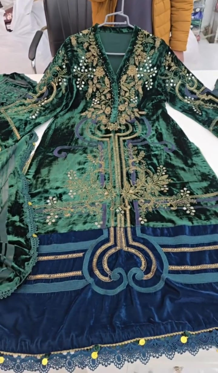 Velvet Embroidered 3-Piece Suit for Women 👗✨