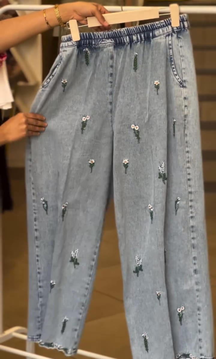 Trendy Embroidered Denim set For Women✨