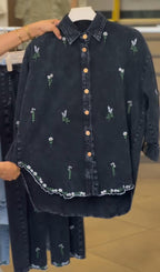 Trendy Embroidered Denim set For Women✨