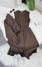 Women’s Zip-Front Casual Midi Dress