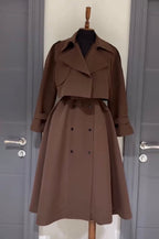 Elegant Double-Breasted Trench-Style Coat Set