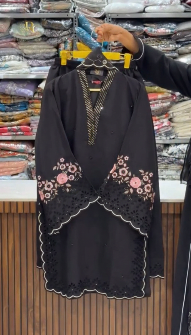 Elegant Embroidered Kurti ,Dupatta with Trouser Set