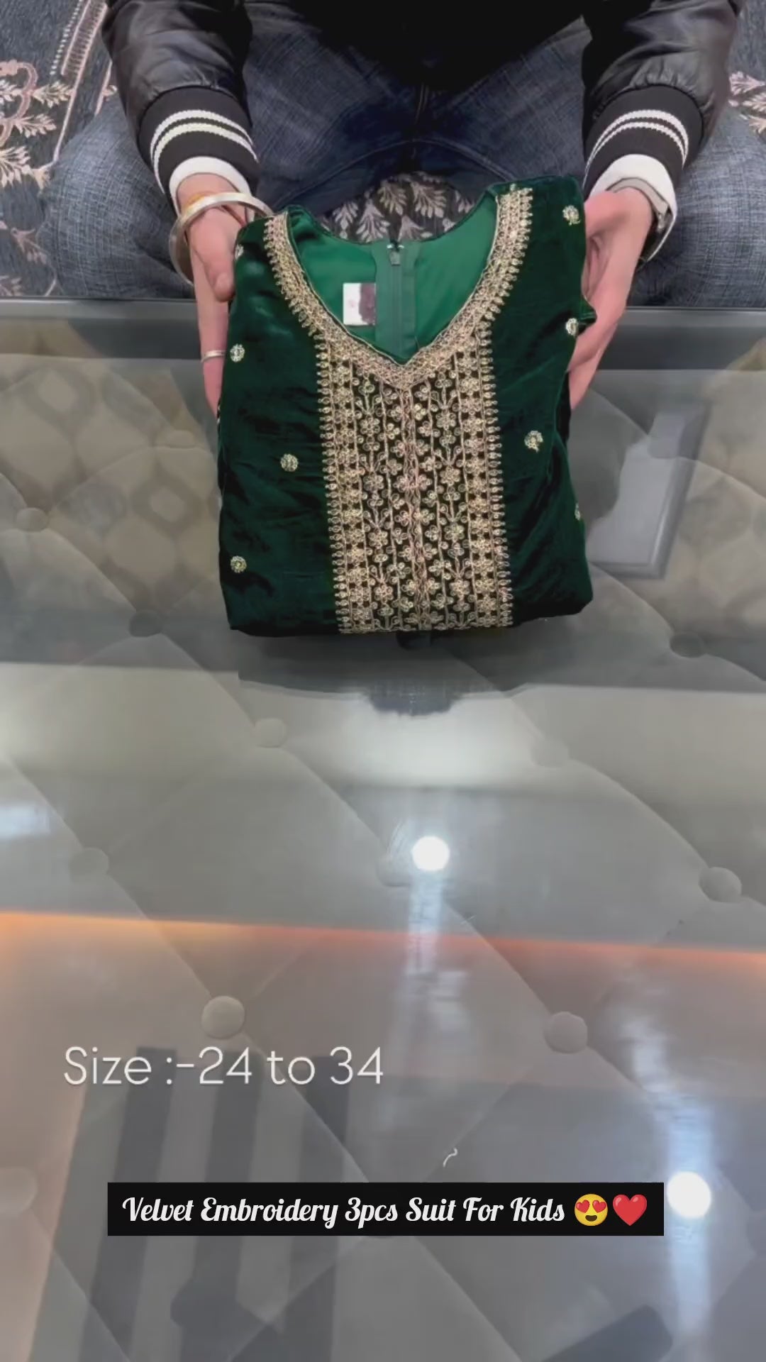 Pack of 2 Kid Embroidered Velvet Suits ❄️
