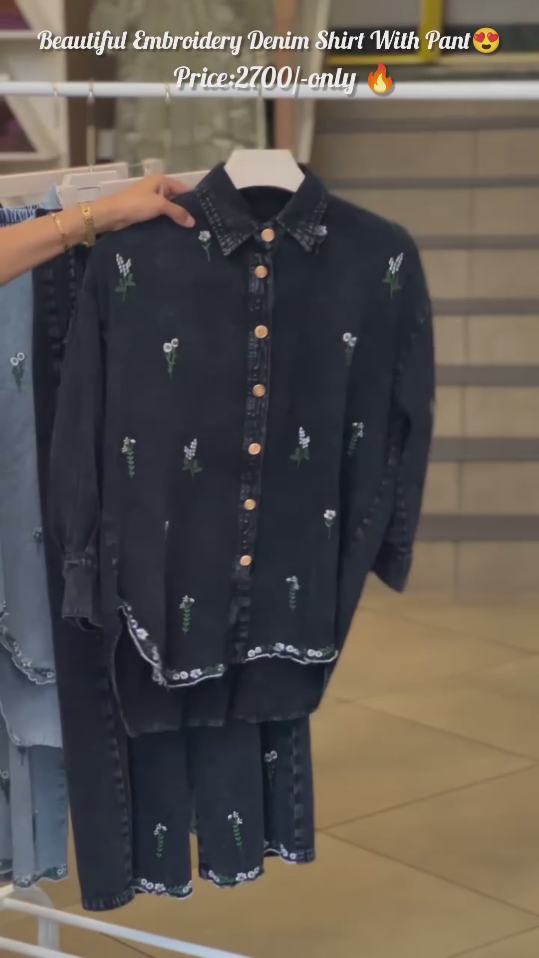 Trendy Embroidered Denim set For Women✨