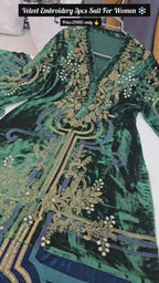 Velvet Embroidered 3-Piece Suit for Women 👗✨