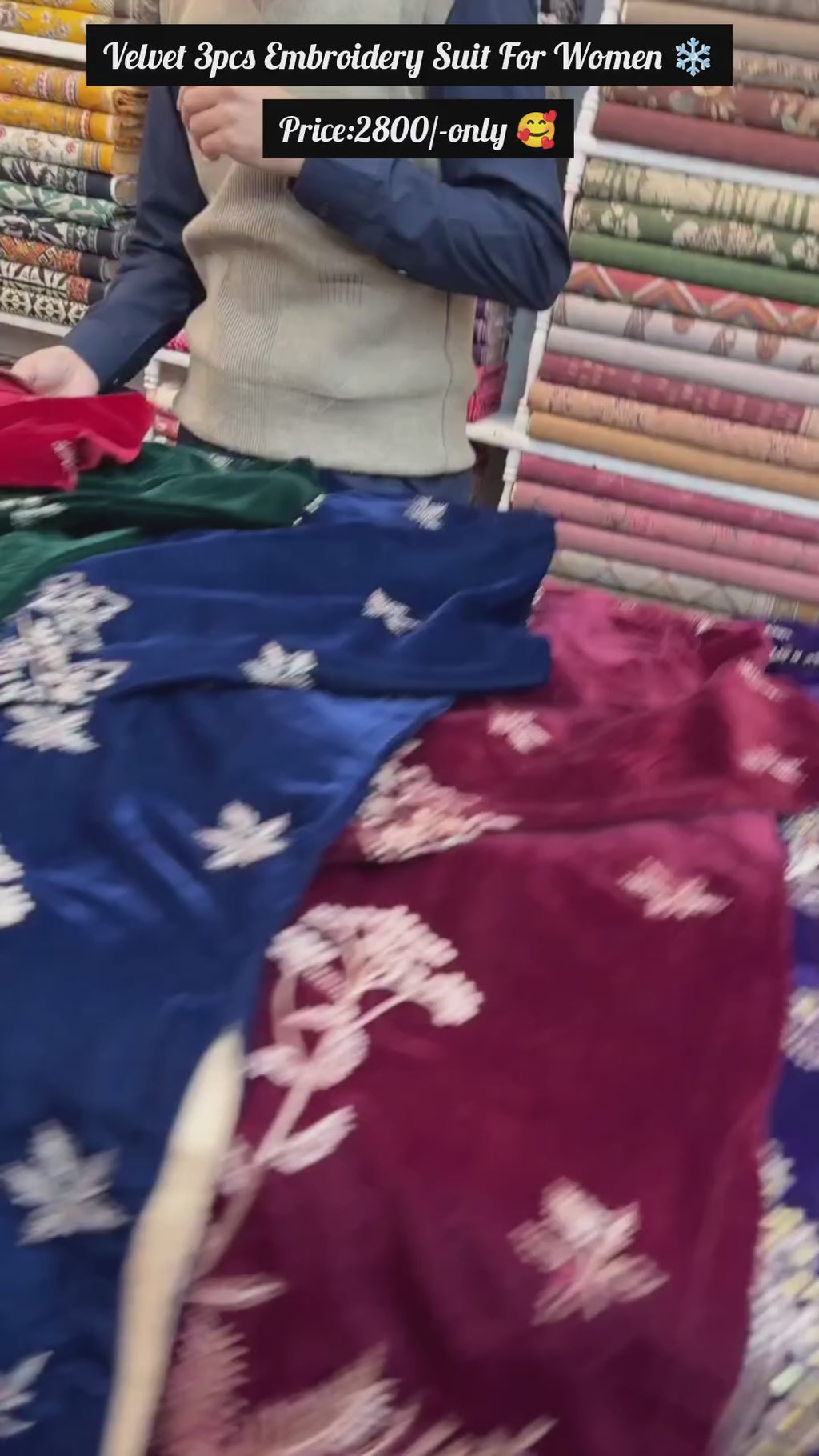 Velvet Embroidery 3-Piece Suit for Women ✨