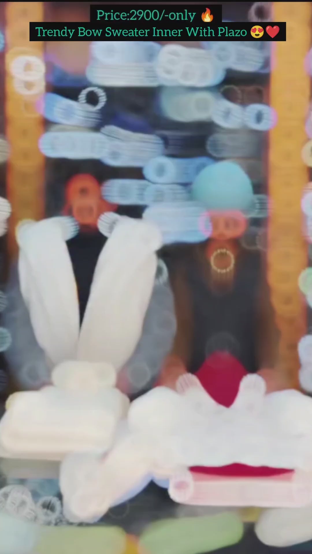 Trendy Bow Sweater Inner With Plazo Set 🎀