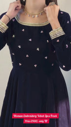 Premium Velvet 3-Piece Frock Set✨