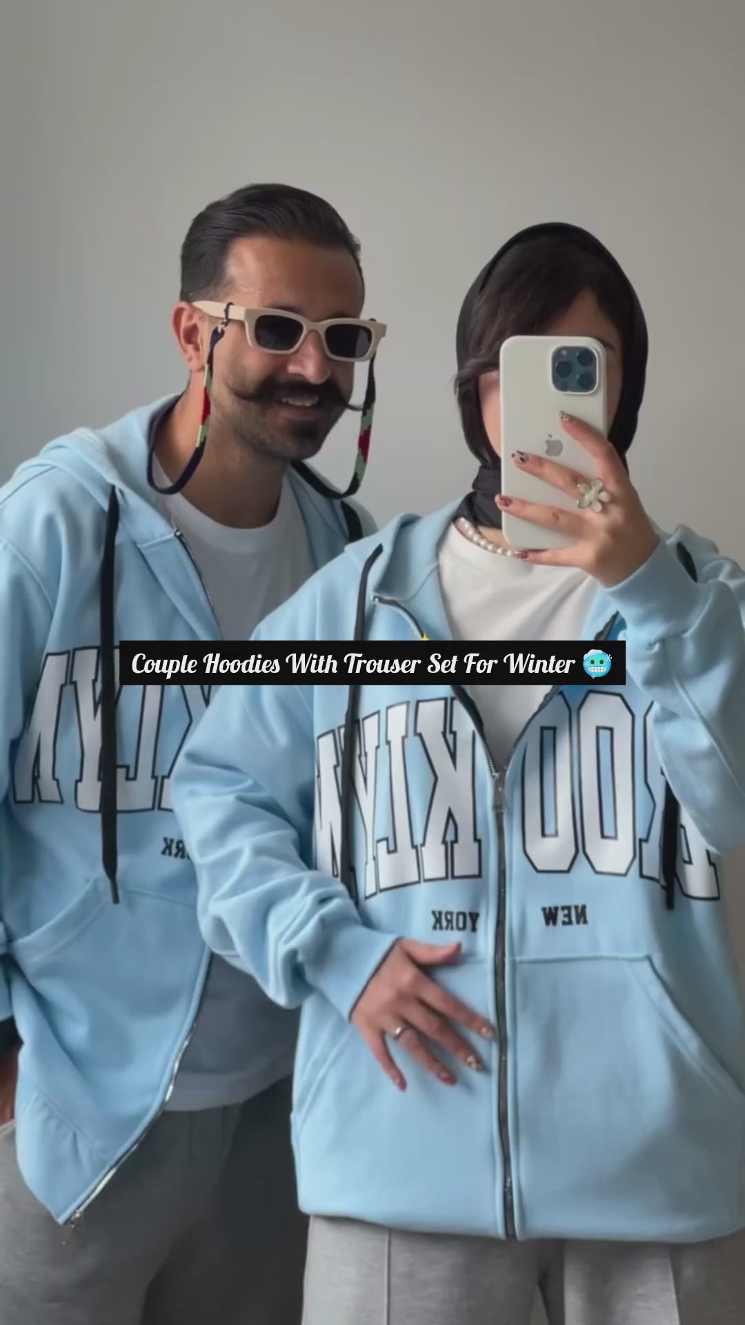 Winter Couple Hoodie With Trouser Set❄️